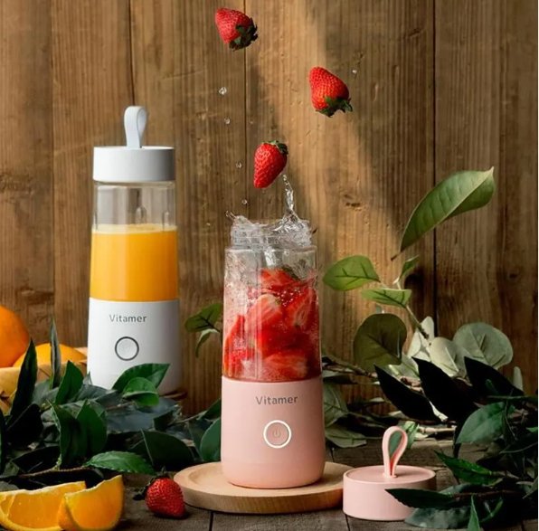 Pure Blend portable blender with fresh fruit